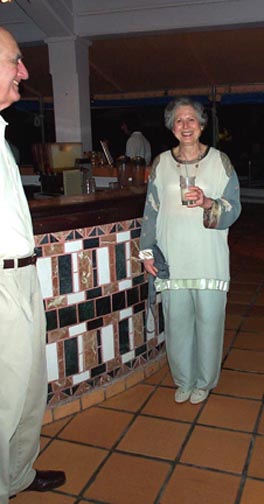 Jackie with drink